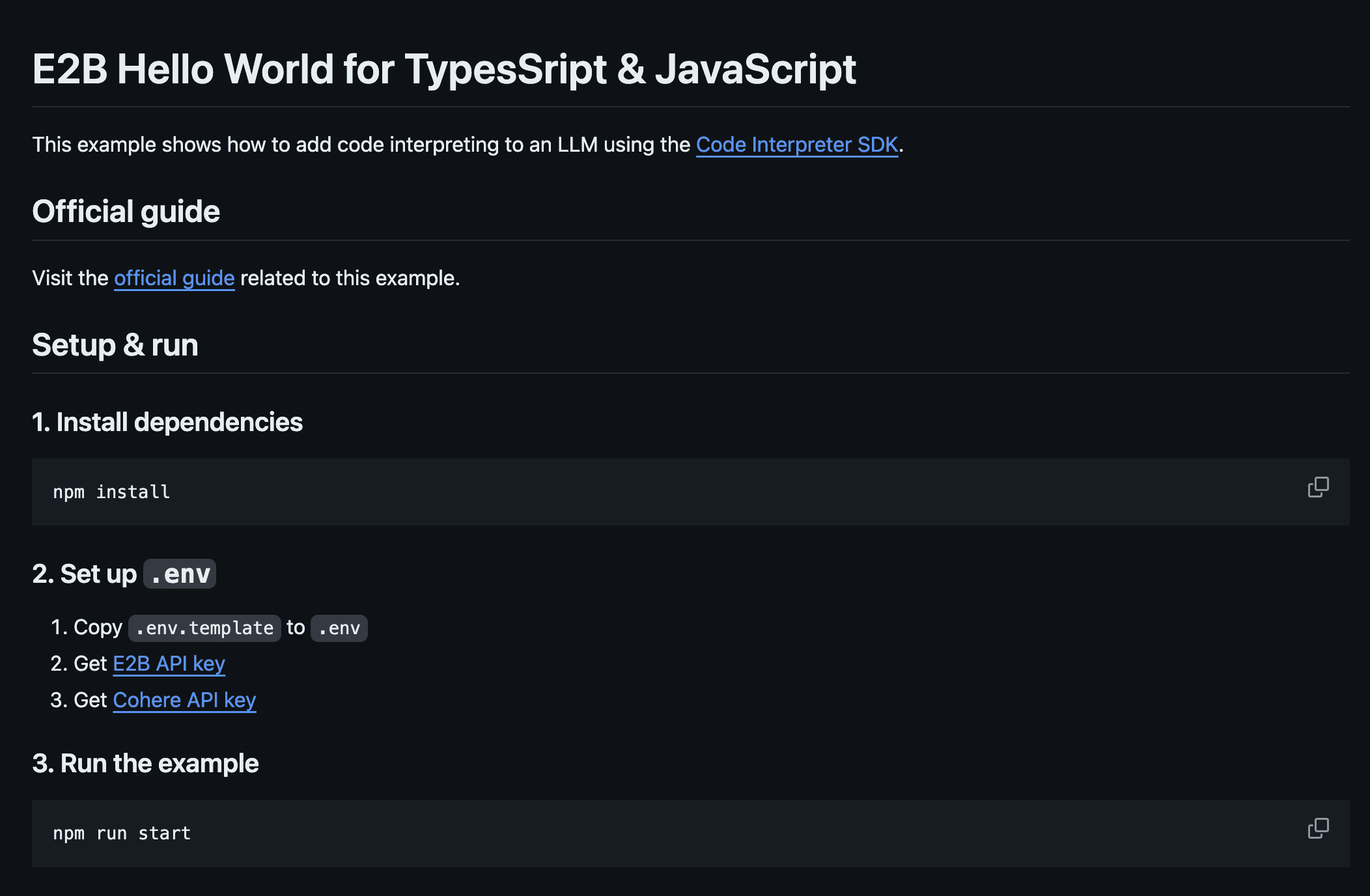 Hello world examples